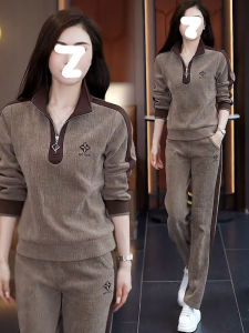 Bộ Đồ Hai Mảnh Thời Trang Mùa Xuân Thu 2025 Thiết Kế Hợp Thời Trang Áo Nỉ Dài Tay Quần Ống Đứng Khóa Kéo Thiết Kế Nửa Khóa