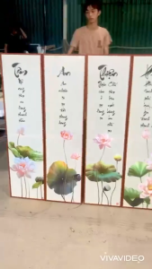 Bộ 3 Tranh Tâm Thiện Phúc An Trang Trí Phòng Trà ĐạoPhòng Thờ Phòng Khách