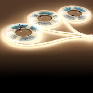 Linear LED Light Strip With High Density COB 12V 24V 3000K/4000K/6000K Light For Home Decoration - 5 Meters/roll