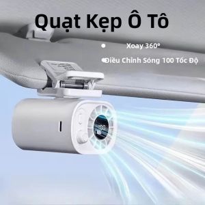 Quạt Kẹp Xe Có Thể Sạc Lại USB 360 °   Kẹp Thắt Lưng Quạt Ô Điện Có Thể Xoay Để Làm Mát Máy Tính Để Bàn Ngoài Trời Với 100 Cấp Độ Tốc Độ