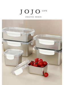 Mr. Grocery 304 Stainless Steel Food Grade ness Preservation Box Refrigerator Storage Container Long Rectangle Shape