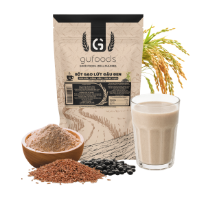 Bột gạo lứt đậu đen GUfoods - Chín sẵn Uống liền Dễ tiêu hoá Healthy Tiện lợi Phù hợp Eat clean Thực dưỡng Thuần chay (25g / túi zip 500g)