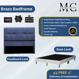 Mattress Concept Brazo Divan Bedframe Pet Friendly Fabric/FauxLeather/Fabric All Size Available
