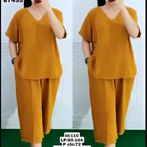 JAMINAN REAL PICK Setelan Baju Tidur Andin Motif Polos Original Crinkel Airfllow Terbaru