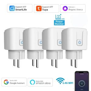TUYA Smart Plug WiFi or Zigbee3.0 Socket EU 16/20A With Power Monitor Timing Function Voice Control Works Alexa Google Home