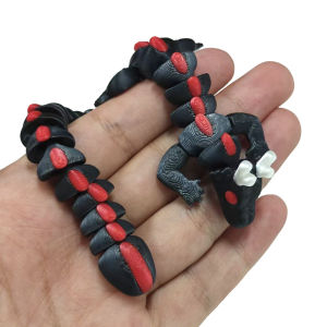 1pc Art Deco Flexible Joints 3D Printed Unicorn Statue LLobster Themed Plastic Sculpture Water and land animals Creative Gift