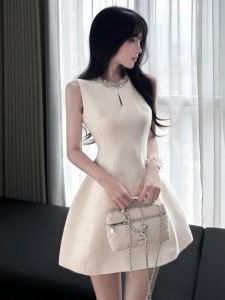 CHANGTONG | Unique Cinched Waist Puff Skirt Dress
