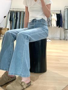 High Waist Flared Jeans Womens Loose Slimming Light Blue Denim Pants Long Trousers for Tall Girls Summer Thickened Zipper