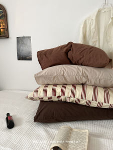 Vintage Style Striped Solid Color Single Cotton Pillowcase 48x74cm One Piece Pure Cotton Bedding Pillow Cover M5 Brand