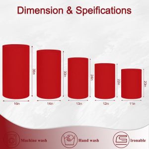 5pcs Cylinder Pedestal Stands spandex Cylinder Covers Metal Elastic Cylinder for Birthday Wedding Decorations Without shelves