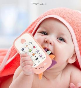 Baby Bite Music lullaby Mobile Phone Toy for Learning and Play Early Puzzle Educational Sound Machine Toy for 0-6 Year Old Kids
