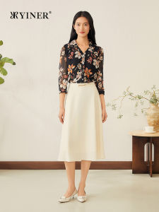 Light Breathable Elegant French Style Printed Blouse