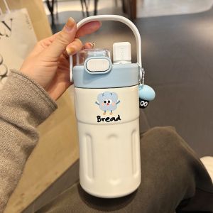 Portable Insulated Water Bottle Straw Cup for Students Girls High Aesthetic Value 2026 New Model Childrens Carry-On Tea Separator