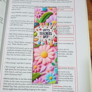 Teachers Day 3D Bookmark Laminated Printed Back to Back in photo paper in very vibrant colors 16 cm by 5 cm