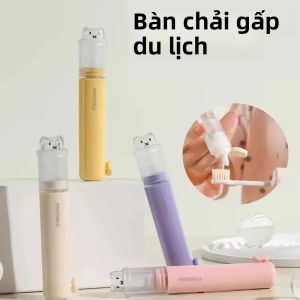 Bộ Bàn Chải Đánh Răng Gấp Gọn 2 Trong 1 Với Hộp Đựng Tiện Lợi Nhỏ Gọn Tiện Dụng Cho Công Việc Bàn Chải Đánh Răng Bằng Nhựa