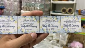 Kartu Ucapan Souvenir Custom Nama Pengantin Mempelai 100 Lembar