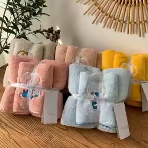 Khăn Tắm Doremon Set 2 Cái Bằng Cotton Siêu Thấm Hút Mềm Mại Cho Bé