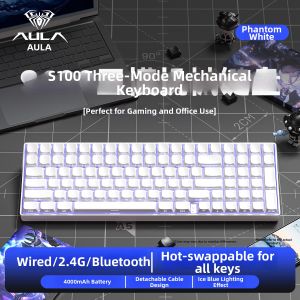 AULA | Stylish Ergonomic Tri-Mode Wireless Bluetooth Mechanical Keyboard