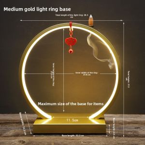 Creative LED Light Ring Home Decorations New Chinese Zen Style Living Room Entrance Office Desktop Decorative Ornaments