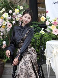 Traditional Eight Treasure Flower Portable Bora Womens Dress Traveling Tibetan Costume Lasu Style Nylon Material Spring Season