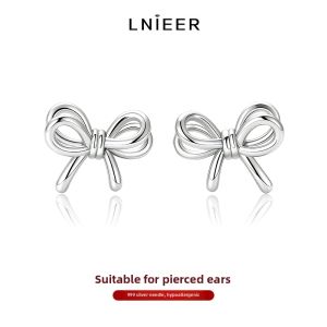 Lnieer | Non-removal While Washing and Sleeping Ear-friendly 999 Silver Bow Earrings