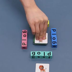 Letter Spelling Block Alphabet Puzzle Kids Alphabet Learning Montessori Toys Early Education Puzzle English Words Early Educational Toys for Kids Alphabet Block