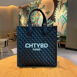 Black and White Pure Color Classic Leather Quilted Handbag Pu Cosmetic Bag Good-looking Classic Style Mummy Bag Hand Bag