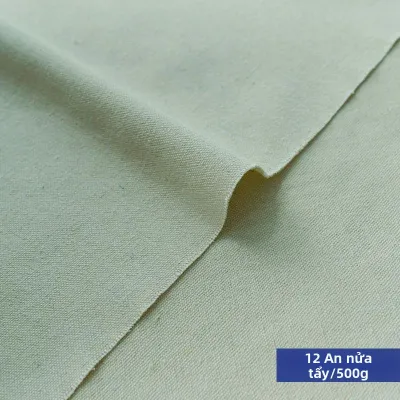 HUAYASEN | Vải Cotton Linen Màu Trắng Greige