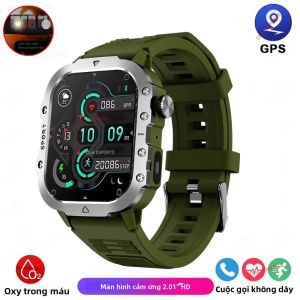 Đồng Hồ Thông Minh Quân Sự Mạnh Mẽ Mới 2026 Dành Cho Nam Hỗ Trợ Gọi Bluetooth Theo Dõi Sức Khỏe Trợ Lý Giọng Nói AI Chống Nước Thể Thao Tương Thích Android