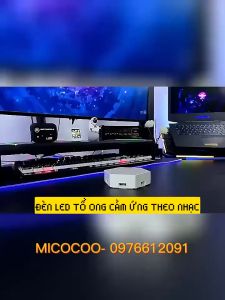 Đèn led tổ ong cảm ứng theo nhạc Đèn cảm biến theo nhạc treo tường với 16 triệu màu đẳng cấp điều khiển từ xa và qua app điện thoại thông minh Đèn sống ảo Đèn máy tính Đèn trang trí Decor