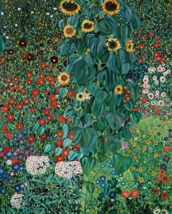 Jigsaw Puzzle 1000Pieces Gustav Klimt Flower Garden Courtyard Artwork Stress Relief Puzzle Wall Art Decor Gift