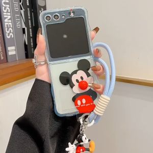 เคสโทรศัพท์มือถือ Samsung Galaxy Z Flip6 Flip5 Flip4 เคสพิมพ์ลาย Micky Mouse จมูกแดง