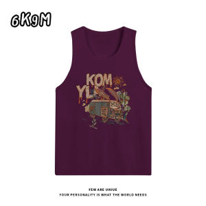 สีแดง ปาดใหล่ เสื้อกั๊กผ้าคอตตอน ผู้หญิง หลวม แขนกุด สตรีทสไตล์ เสื้อท่อนบน เวอร์ชั่นเกาหลีทนกว่า ฤดูใบไม้ร่วง 2024 แฟชั่นใหม่