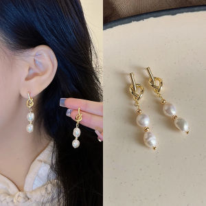 Handmade Natural water Pearl Earrings French Style Womens Fashion Jewelry Elegant Vintage Small Luxury Cluster Design