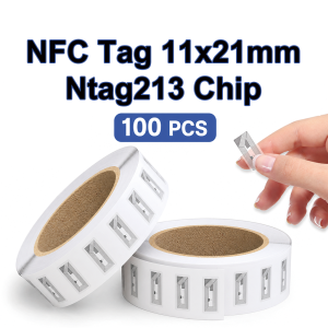 11*21mm Clear NFC Tags Stickers NTAG213 Chip Adhesive Labels Blank Rewritable for All NFC Enabled Devices