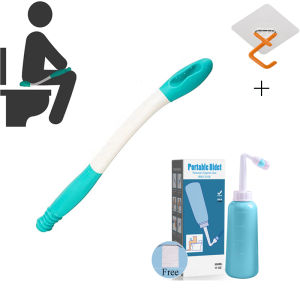 Toilet Aid Tools Set Wiping Wand Bottom Bum Wiper Cleansing Aid for Elderly Pregnant Woman Disability Handled Tissue Grip Helper