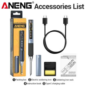 ANENG | ANENG SL108 Electric Soldering Irons 96W Adjustable Temperature Charge Fast Heat Portable PD/QC Smart Welding Electrician Tools