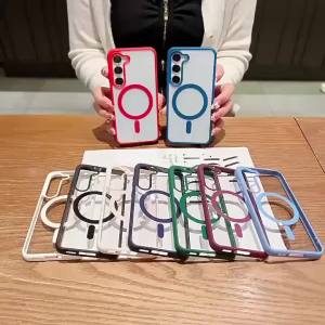 Ốp Lưng Sạc Không Dây Magsafe Trong Suốt Bằng Acrylic Dành Cho Samsung Galaxy A Series - A57 A56 A55 A37 A6 A35 A26 A17 A16 A15 A07 - Ốp Thời Trang