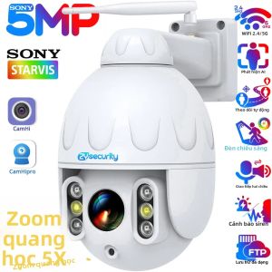 Camera Giám Sát Ngoài Trời Wifi PTZ Zoom 20X 5MP Tầm Nhìn Ban Đêm Màu Sắc Theo Dõi Hình Người Tốc Độ Cao Vỏ Kim Loại IP CCTV An Ninh
