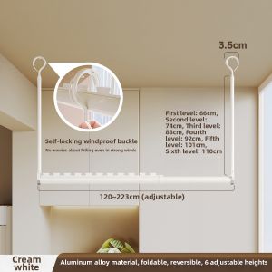 MINGZHI | Invisible Gap-fitting Balcony Ceiling Mounted Clothes Rack