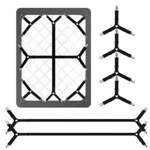 6pcs Bed Sheet Holder Straps Fastener Fixing Straps Universal Adjustable Crisscross Fitted Sheet Band Straps Grippers Suspender