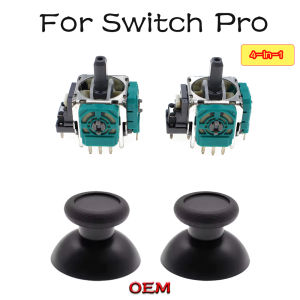 1Set For Switch Pro Controller 3D Analog Stick 3 Pin Sensor Module Potentiometer With ThumbSticks Caps Repair Parts