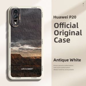 Advanced Liquid Silicone Phone Case for Huawei P20 pro Full Protection Mens Model Shell Creative Scenic Oil Painting Design Popular Brand