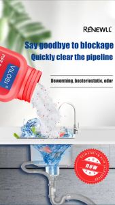 🔥VILOSI Pipe dredging agent 600g Clogged remover drainage Quickly unclog bathrooms kitchen sinks toilets Strong dredging Unclog pipes that have been blocked for 10 years