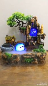 (TẶNG KÈM NGƯ ÔNG) Thác Nước Phong Thuỷ Tiểu Cảnh Non Bộ để bàn 1703