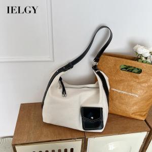 IELGY womens canvas simple and versatile large-capacity commuter messenger bag