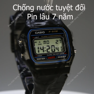Đồng Hồ Quân Khu F91 Pin Lâu 7 năm Chống Nước Tuyệt Đối Chuông To Đèn Sáng Made In Malaysia 1