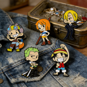 Bandai | One Piece Luffy Zoro Usopp Anime Metal Pin Alloy Drip Enamel Brooch Japanese Manga Fashion Accessory for Fans And Collectors