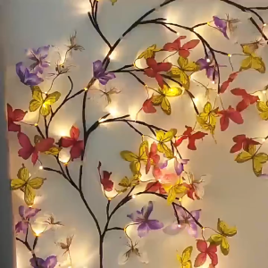 🌸LED Vine Lights 🌸— Cherry Blossom / Butterfly Flower / Leaf-Themed Decorative Accent Lights — Bendable Colorful Indoor Ambient Lighting
