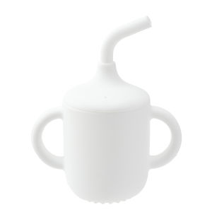 Color Kids 1PC Baby Feeding Straw Cup Double Handle BPA Free Infant Silicone Learning Cup Training Drinking Water Christmas Gift